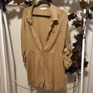 White Closet Linen Blend Romper